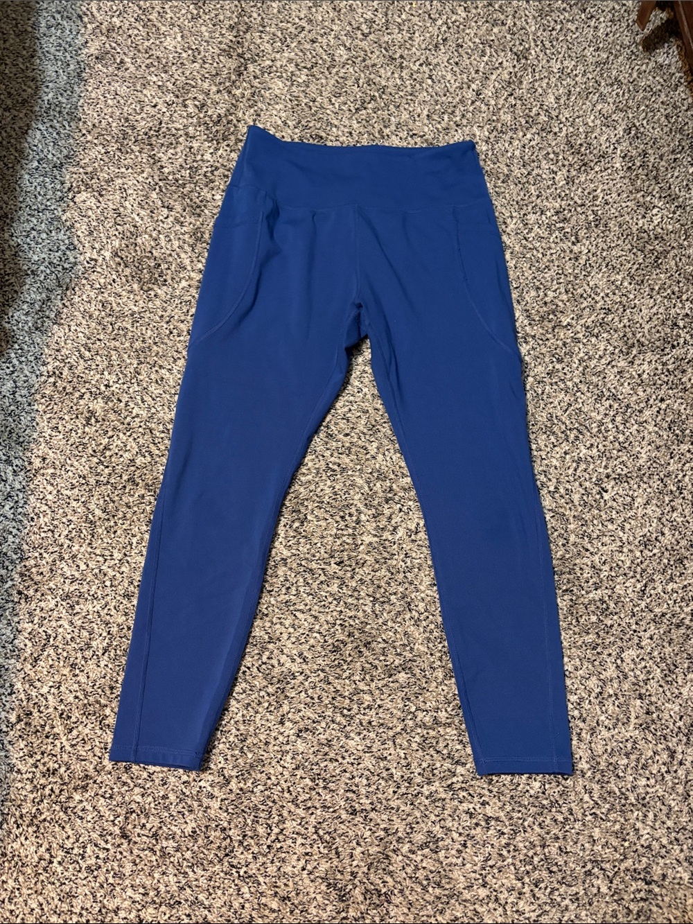 Women's Royal Blue High-Waist Active Leggings with Pockets